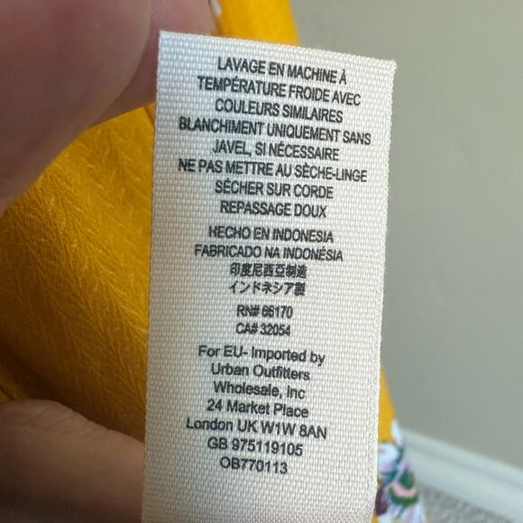 Free People Lost In You Yellow Floral Midi Dress Button Down Women’s Small - Picture 12 of 12